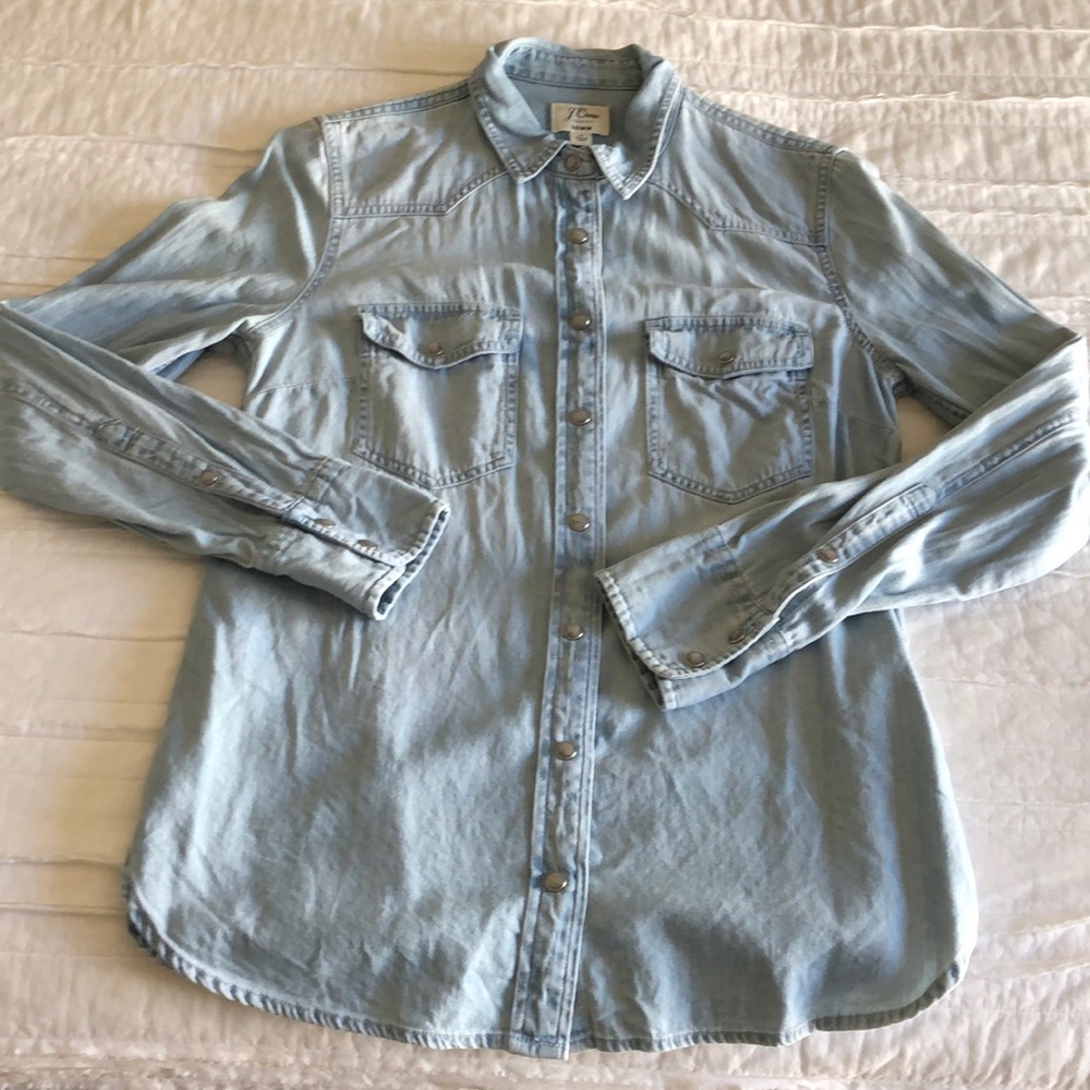 J. Crew denim button down. Size 4